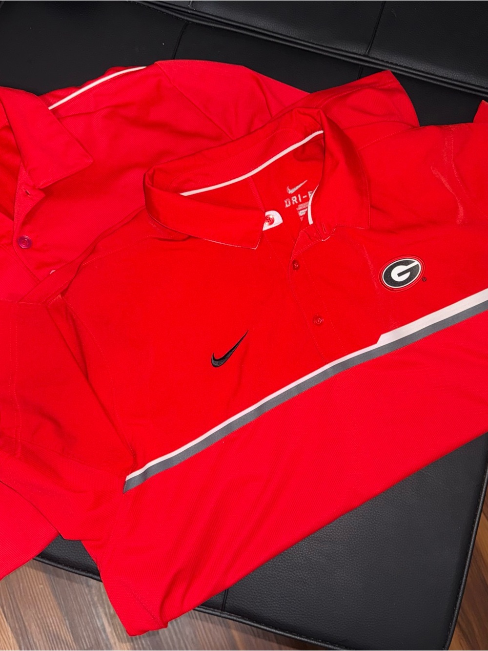 Lot 2 Nike Dri-FIT shirts. Georgia Bulldogs Primetime Victory Striped Polo Red